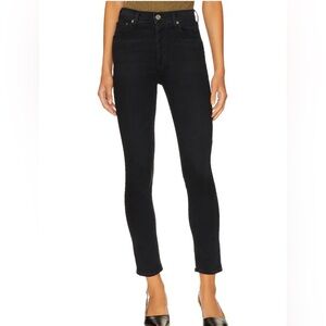 AGOLDE Nico High-Waisted Fitted Jeans Size 24 in Black